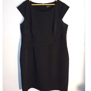 Voir Voir Formal Career Party PolkaDot Ruffle Short Sleeve Blck Plus Sz 18 Dress